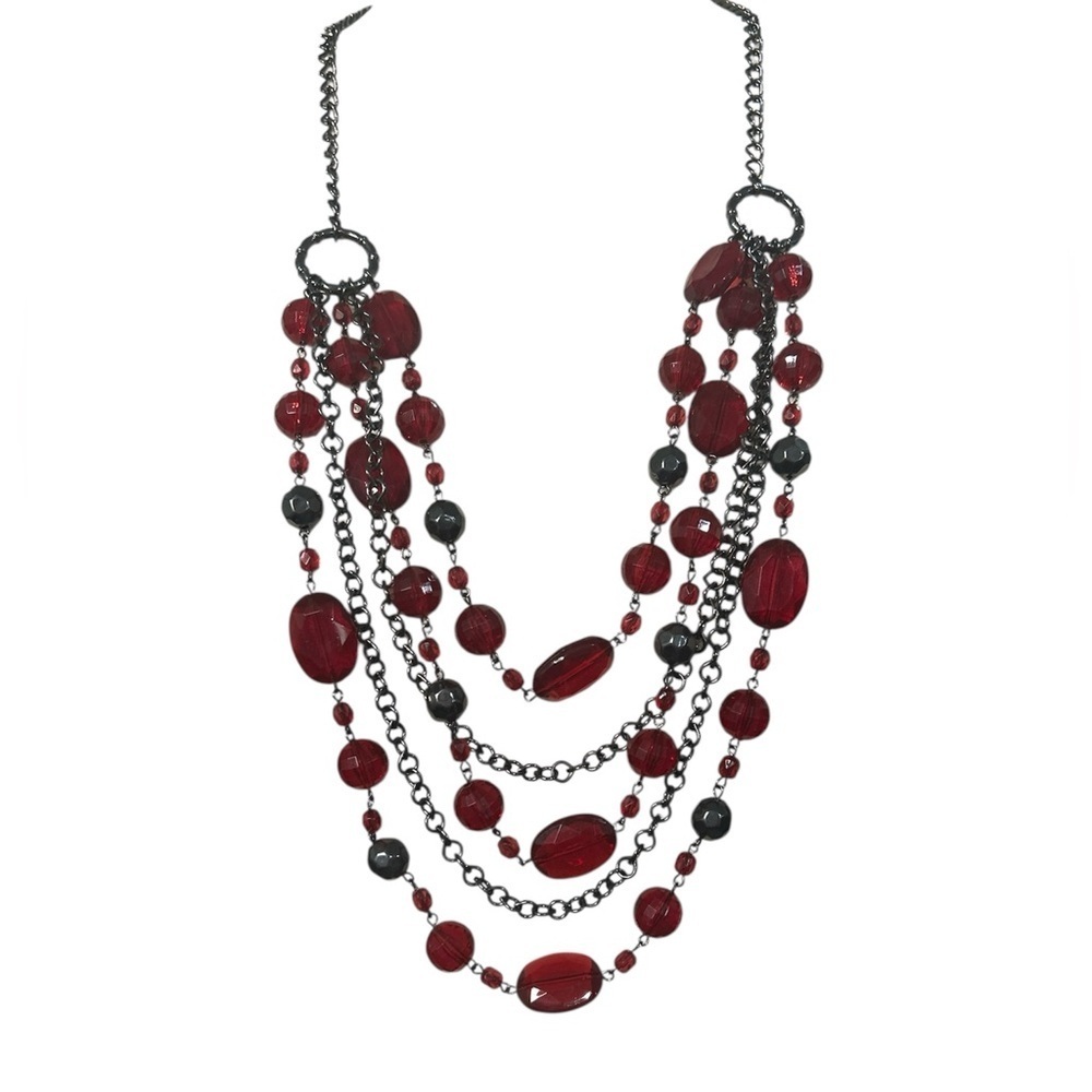 Apt 9 Red and Black Multi-Strand Necklace